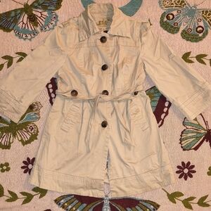 Beige Trench Coat with Belt